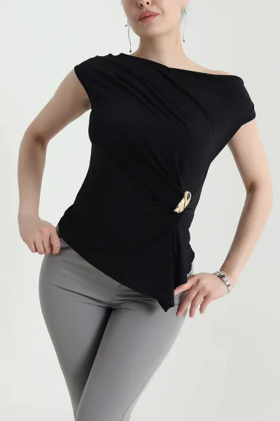Siyah Tokalı Sandy Kadın Bluz 455785
