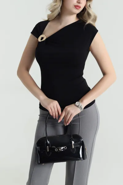 Siyah Tokalı Sandy Kadın Bluz 465392