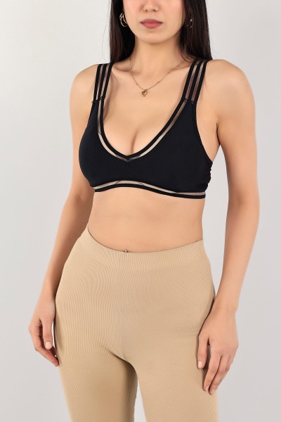 Siyah Transparan Askılı Büstiyer 110553