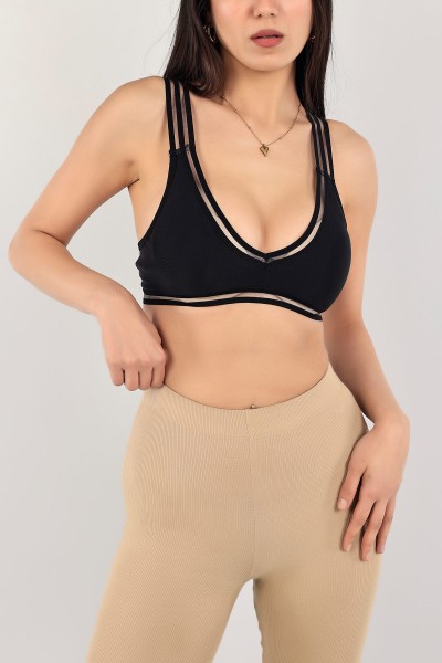 Siyah Transparan Askılı Büstiyer 110553