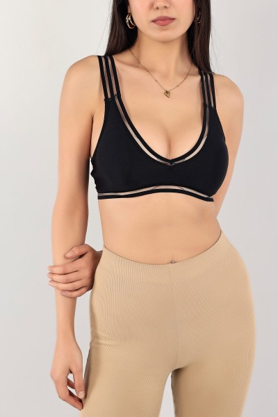 Siyah Transparan Askılı Büstiyer 110553