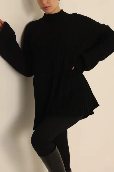 Siyah Triko Kazak Tunik 239785