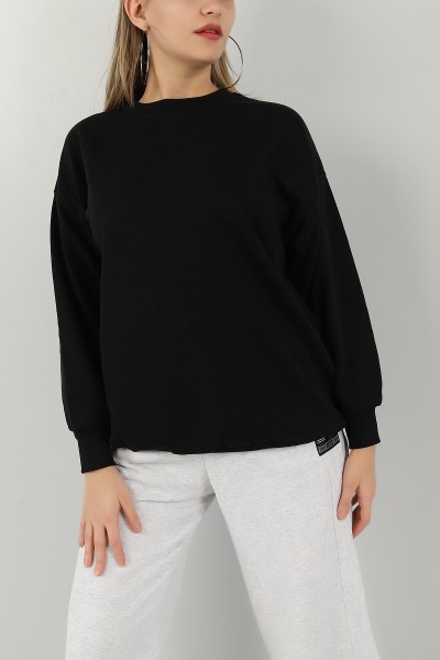 Siyah Üç İp Bayan Sweat T- 145075