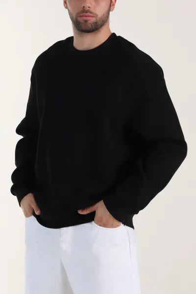 siyah-uc-ip-sardonlu-bisiklet-yaka-erkek-sweatshirt-410902