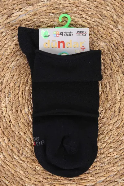 Siyah Unisex Dört Mevsim Diyabetik Bambu Konç Çorap (36-40) 476992