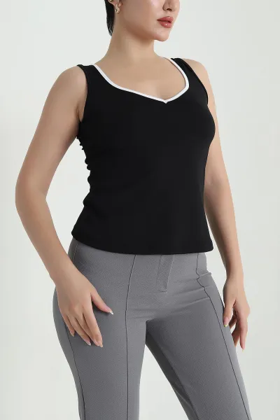 Siyah V Yaka Dalgıç Kadın Bluz 470973