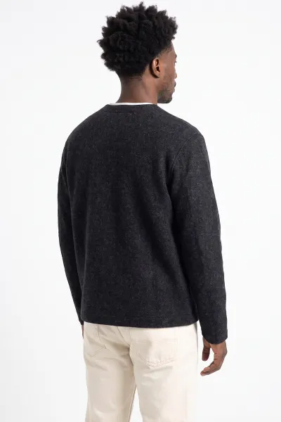 Siyah V Yaka Triko Erkek Sweatshirt 492018