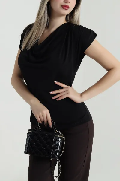 Siyah Vatkalı Buzzy Kadın Bluz 491005