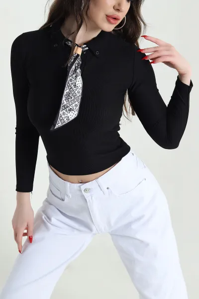 siyah-yaka-fularli-ottoman-kadin-bluz-444346