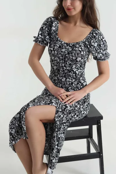 siyah-yaka-ve-kol-lastikli-helen-kadin-elbise-463070