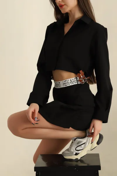 siyah-yani-kemerli-poplin-bayan-gomlek-257741