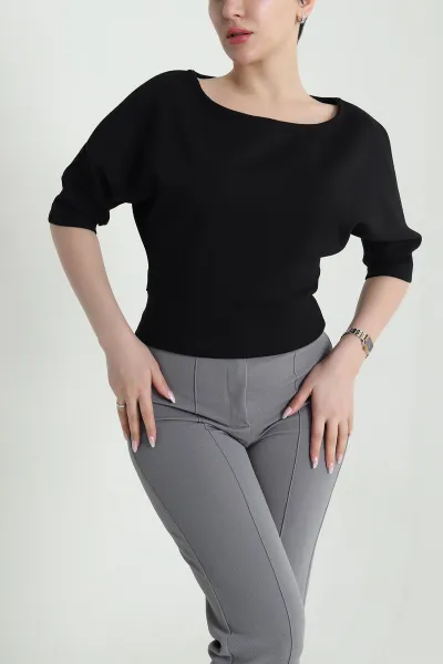 Siyah Yarasa Kol Kadın Bluz 461493