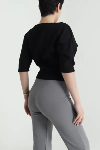Siyah Yarasa Kol Kadın Bluz 461493