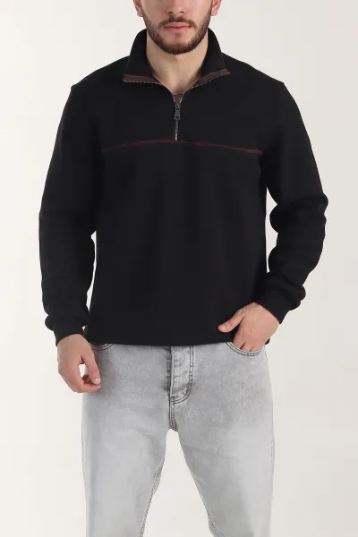 siyah-yarim-fermuarli-dik-yaka-erkek-sweatshirt-404820