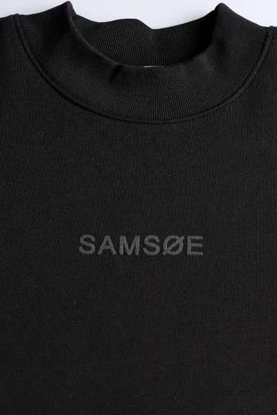 Siyah Yazı Detaylı Bisiklet Yaka Erkek Sweatshirt 397036