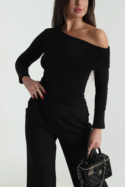 Siyah Yeni Sezon Buzzy Kadın Bluz 490995