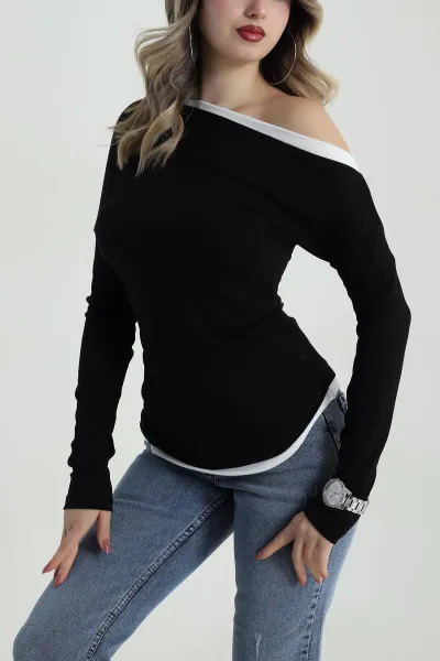 Siyah Yeni Sezon Kadın Body Bluz 486386