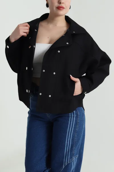 Siyah Yeni Sezon Kadın Gabardin Ceket 492974