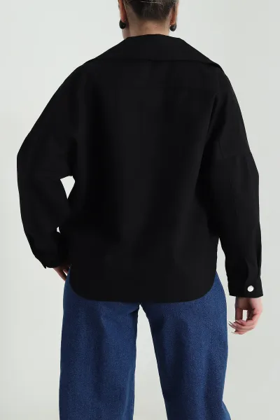Siyah Yeni Sezon Kadın Gabardin Ceket 492974