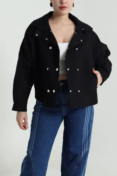Siyah Yeni Sezon Kadın Gabardin Ceket 492974