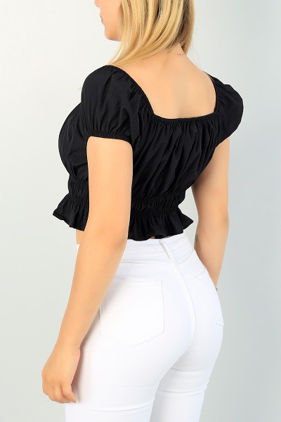 Siyah Yeni Sezon Poplin Bluz 71271