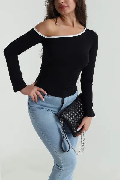 Siyah Yeni Sezon Sandy Kadın Bluz 484895