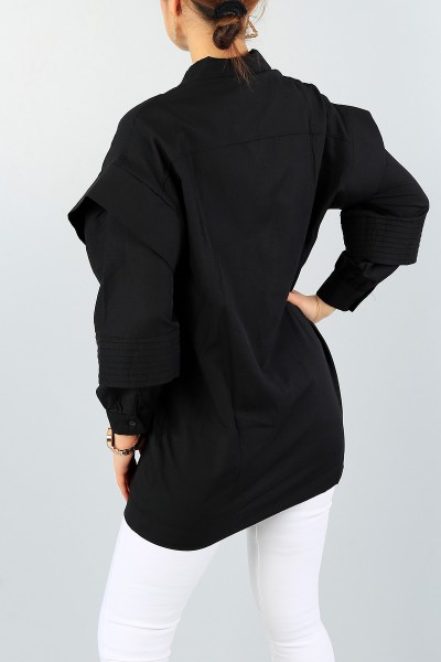 Siyah Yeni Sezon Tasarım Gömlek Tunik 57788