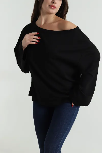 Siyah Yırtmaçlı Modal Kadın Tunik 496123
