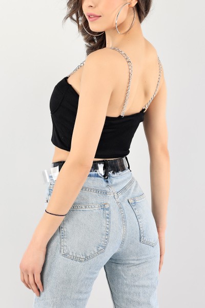 Siyah Zincir Askılı Bluz 109663