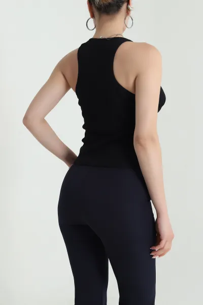 Siyah Zincir Detay Kaşkorse Kadın Bluz 477630