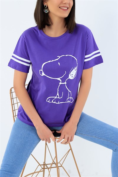 Snoopy Baskılı Bayan Tişört 32875