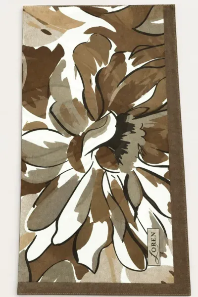 Soft Kahve 90x90 Cm Dijital Baskılı Magnolia Desen Soft Eşarp 498586