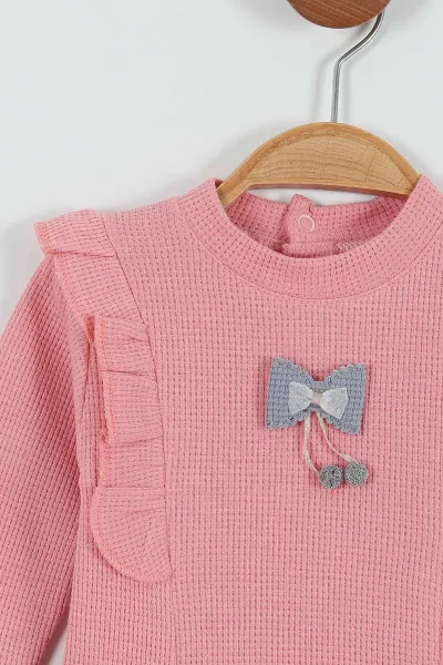 Somon (0-12 Ay) Fiyonklu Fırfırlı Kız Bebek Takım 288920