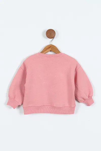 Somon (0-4 Yaş) Fiyonk Detaylı  3  İp Şardonlu Kız Çocuk Sweatshirt 415018