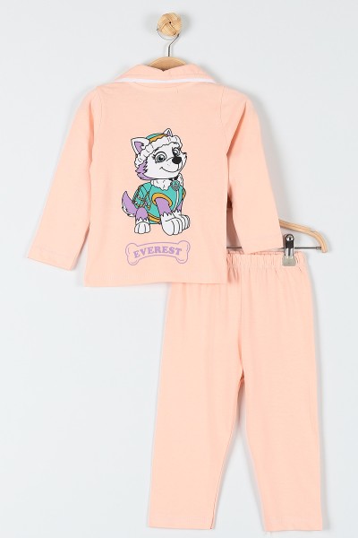 Somon (1-3 Yaş) Köpek Everest Baskılı Kız Bebe Pijama Takım 181863