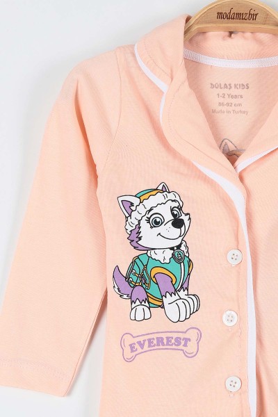 Somon (1-3 Yaş) Köpek Everest Baskılı Kız Bebe Pijama Takım 181863