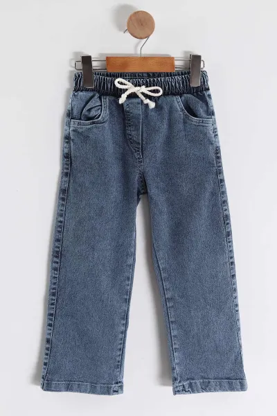 Somon (1-9 Yaş) Sweet 21 Baskılı Gömlek Yaka Kot Pantolonlu Kız Çocuk 2'li Takım 441591