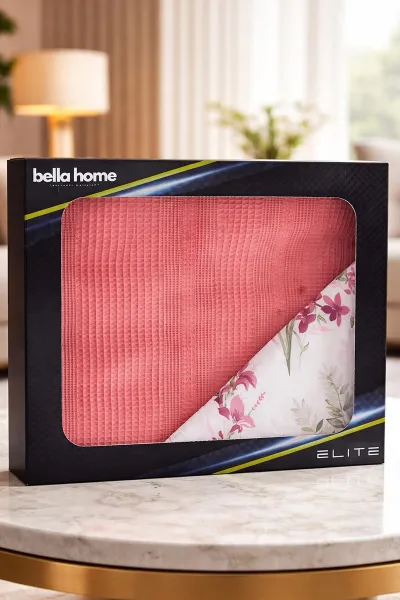 Somon 200x230 Cm Bella Home Çift Kişilik Pamuklu Petek Pike Takımı 474614