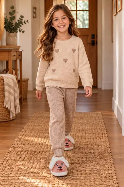 Somon ( 29 - 34 ) Peluş Figürlü Kız Çocuk Panduf 494665