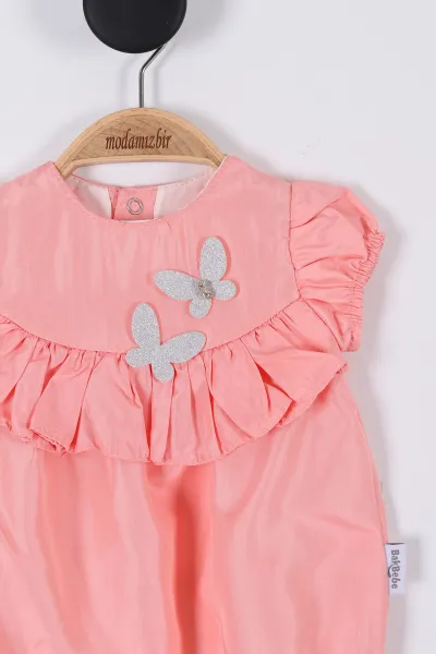 Somon (3-12 Ay) Kelebekli Çıtçıtlı Kız Bebek Body 264415