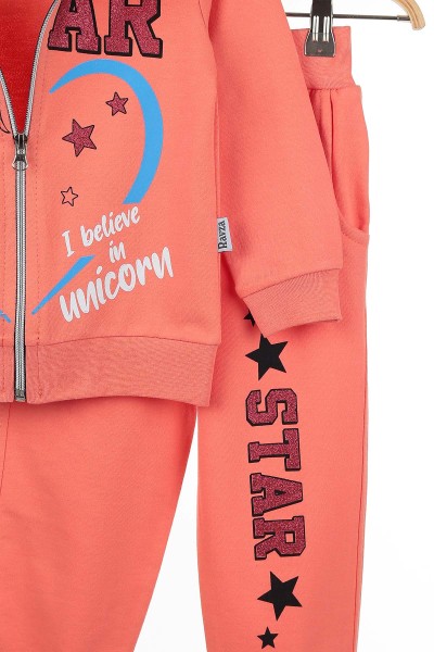 Somon (3-6 Yaş) Star Unicorn Baskılı Kız Çocuk Takım 142641