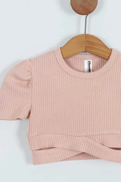 Somon (3-7 Yaş) Crop Fitilli Kız Çocuk Takım 265333