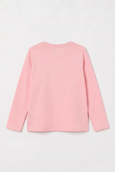 Somon (4-12 Yaş) Fiyonk Taş Baskılı İçi Şardonlu Kız Çocuk Sweatshirt 498568