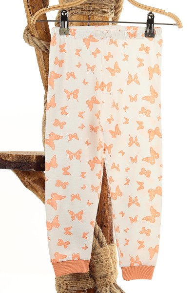 Somon (4-6 Yaş) Kelebek Desen Baskılı Kız Çocuk Pijama Takım 145161