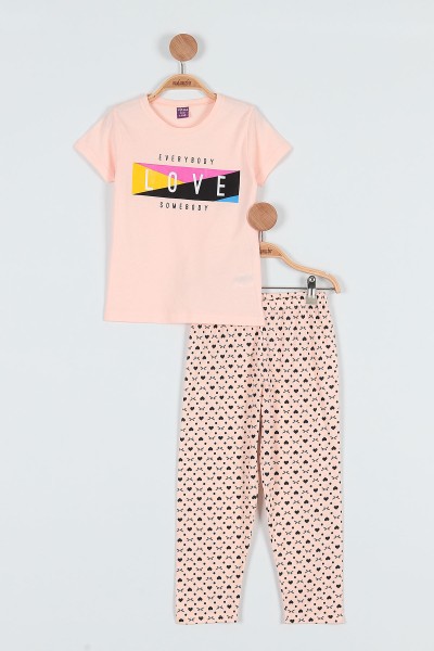 somon-4-6-yas-love-baskili-kiz-cocuk-pijama-takim-186838