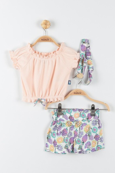 Somon (6-24 Ay) Flamingo Desenli Kız Bebek Takım 175717