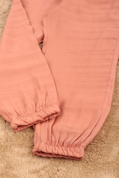 Somon (8-12 Yaş) Bağcıklı Paça Lastikli Kız Çocuk Pantolon 161538