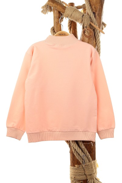 Somon (9-12 Yaş) Küpeli Kız Baskılı  İki İp Şardonlu Kız Çocuk Sweat 149077