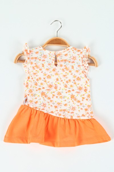 Somon (9-24 ay)  Fırfırlı Fiyonklu Kız Çocuk Elbise 120152