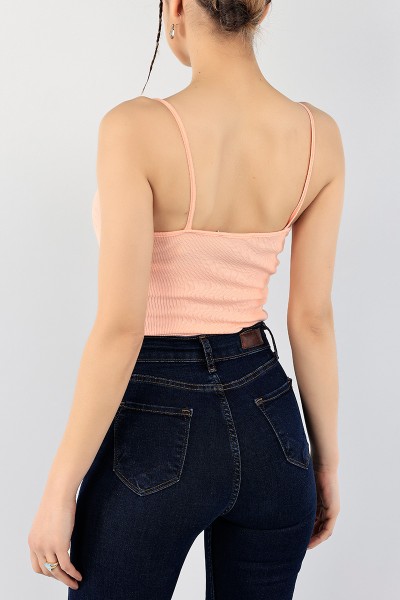 Somon Askılı Fitilli Zıbın Bluz 97672